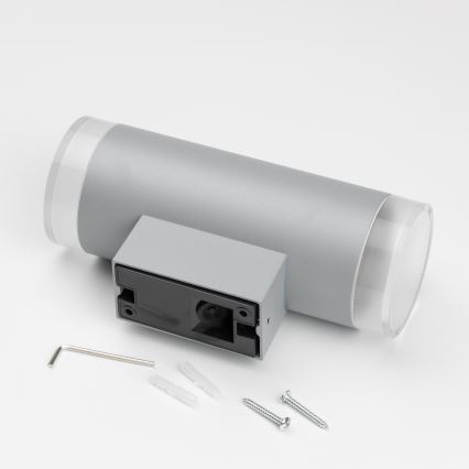 Brilagi - Luminaria de pared exterior LED RGBW regulable MATERA 2xGU10/4,8W/230V 3000K IP54 gris + mando a distancia