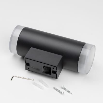 Brilagi - Aplique de pared exterior LED RGBW regulable MATERA 2xGU10/4,8W/230V 3000K IP54 negro + mando a distancia