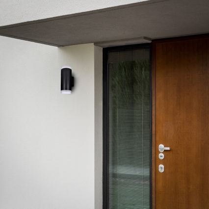 Brilagi - Aplique de pared exterior LED RGBW regulable MATERA 2xGU10/4,8W/230V 3000K IP54 negro + mando a distancia