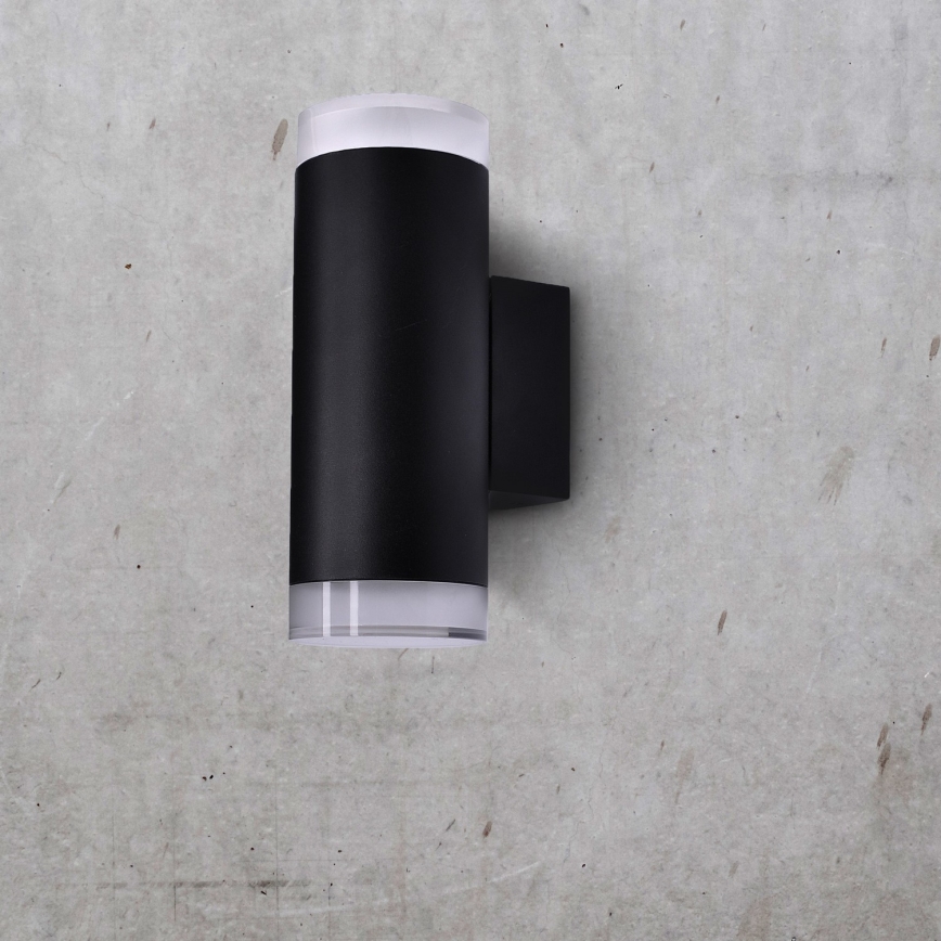 Brilagi - Aplique de pared exterior LED RGBW regulable MATERA 2xGU10/4,8W/230V 3000K IP54 negro + mando a distancia