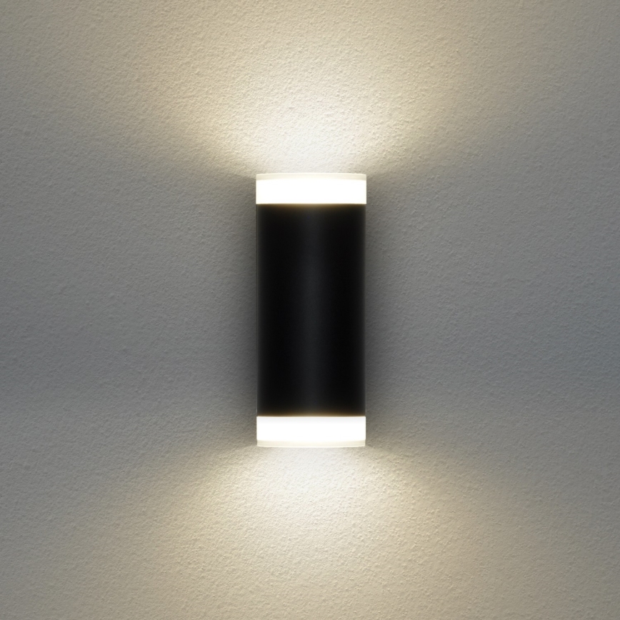 Brilagi - Aplique de pared exterior LED RGBW regulable MATERA 2xGU10/4,8W/230V 3000K IP54 negro + mando a distancia