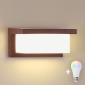 Brilagi - Aplique de pared exterior LED RGBW regulable BRICKY 1xE27/9W/230V 2700-6500K IP54 marrón