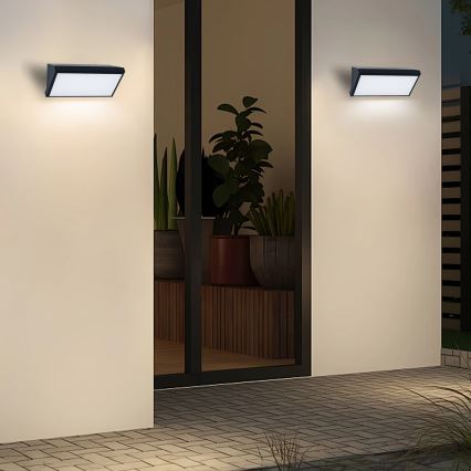 Brilagi - Aplique de pared exterior LED RGBW regulable TRIANGLE 1xE27/9W/230V 2700-6500K IP65 negro