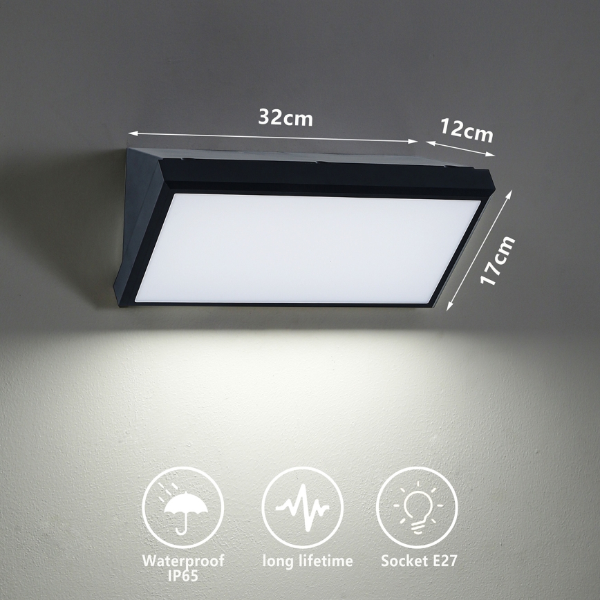 Brilagi - Aplique de pared exterior LED RGBW regulable TRIANGLE 1xE27/9W/230V 2700-6500K IP65 negro