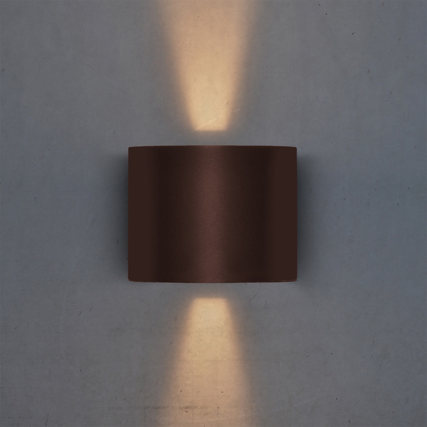 Brilagi - Aplique de pared exterior LED RONDO LED/6W/230V marrón IP54