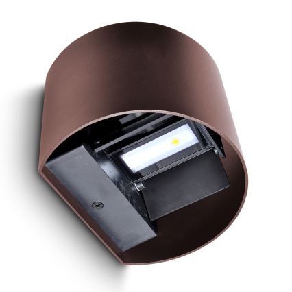 Brilagi - Aplique de pared exterior LED RONDO LED/6W/230V marrón IP54