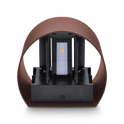 Brilagi - Aplique de pared exterior LED RONDO LED/6W/230V marrón IP54