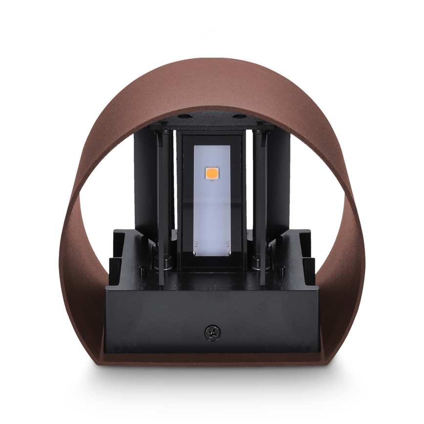Brilagi - Aplique de pared exterior LED RONDO LED/6W/230V marrón IP54