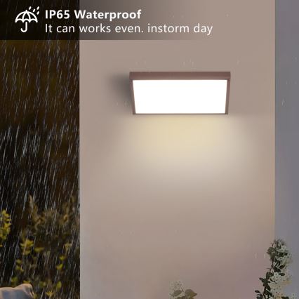 Brilagi - Aplique LED de pared para exterior TRIANGLE LED/20W/230V 3000/4000/6500K marrón IP65