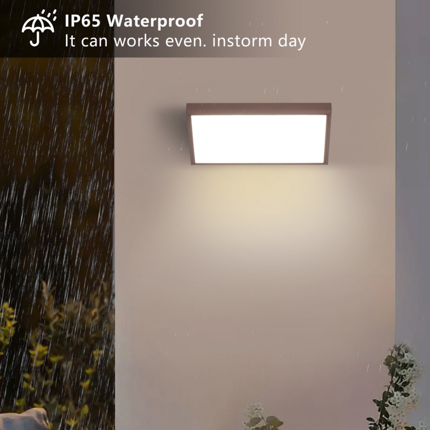 Brilagi - Aplique LED de pared para exterior TRIANGLE LED/20W/230V 3000/4000/6500K marrón IP65