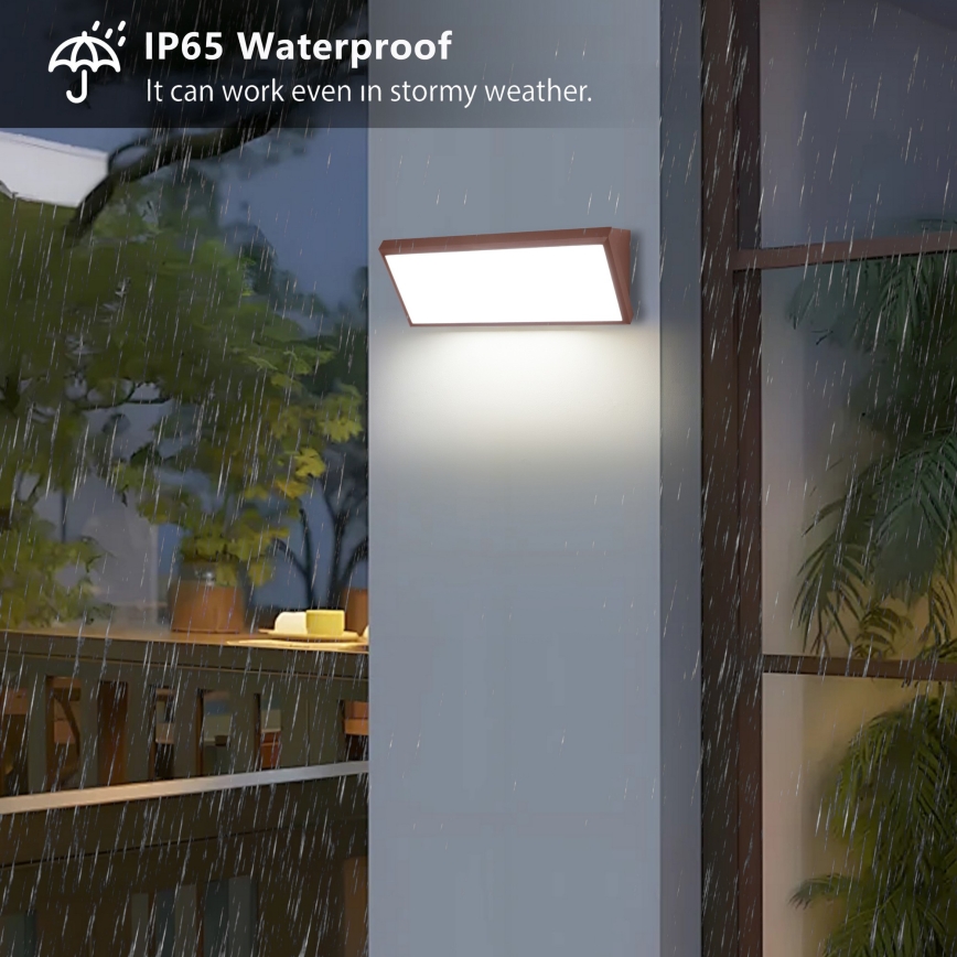 Brilagi - Aplique LED de pared exterior TRIANGLE LED/42W/230V 45 cm marrón IP65