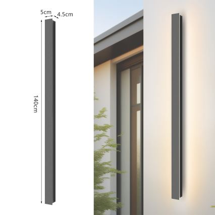 Brilagi - Aplique LED de pared para exterior LINEAR LED/32W/230V 3000K IP65 140 cm antracita CRI 90