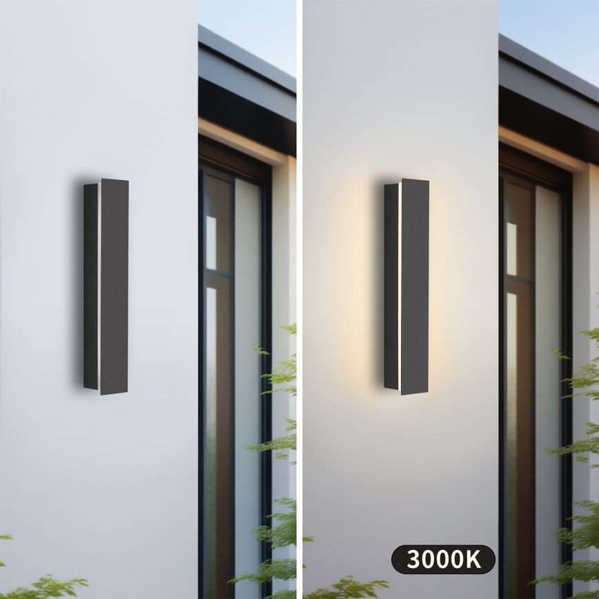 Brilagi - Aplique LED de pared para exterior LINEAR LED/8W/230V 3000K IP65 30 cm antracita CRI 90