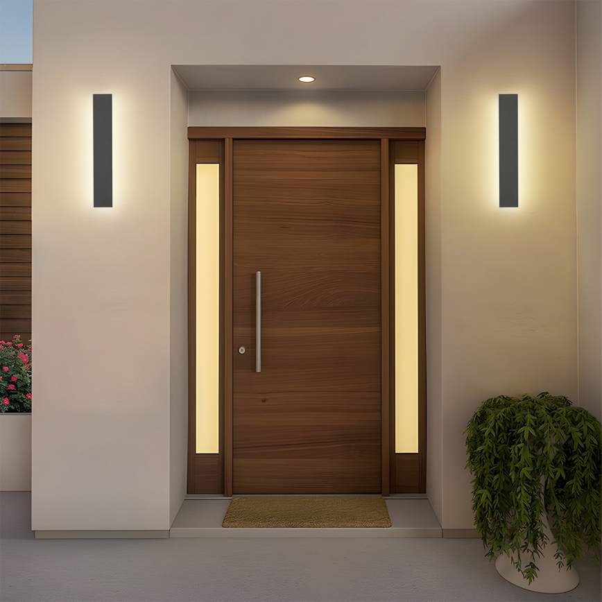 Brilagi - Aplique LED de pared para exterior LINEAR LED/8W/230V 3000K IP65 30 cm antracita CRI 90