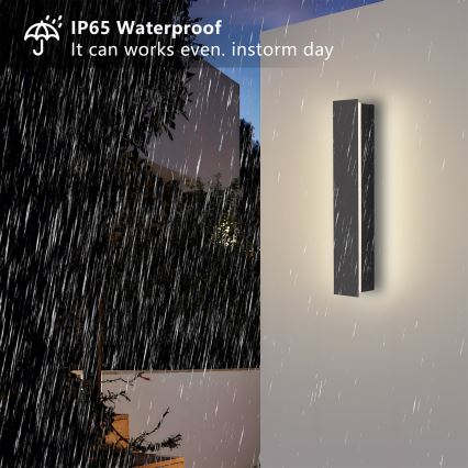 Brilagi - Aplique LED de pared para exterior LINEAR LED/8W/230V 3000K IP65 30 cm antracita CRI 90