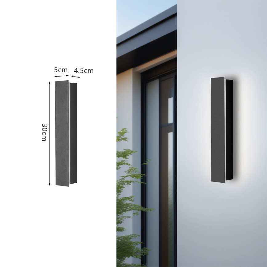 Brilagi - Aplique LED de pared para exterior LINEAR LED/8W/230V 3000K IP65 30 cm antracita CRI 90