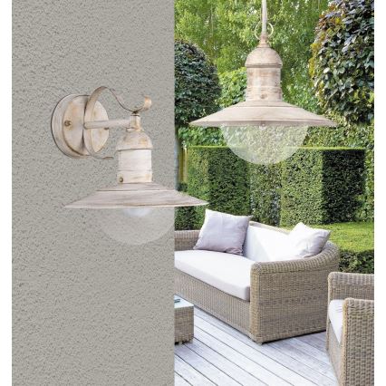 Brilagi - Aplique de pared exterior MOLDE 1xE27/60W/230V IP44 blanco/pátina