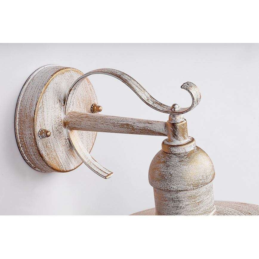 Brilagi - Aplique de pared exterior MOLDE 1xE27/60W/230V IP44 blanco/pátina