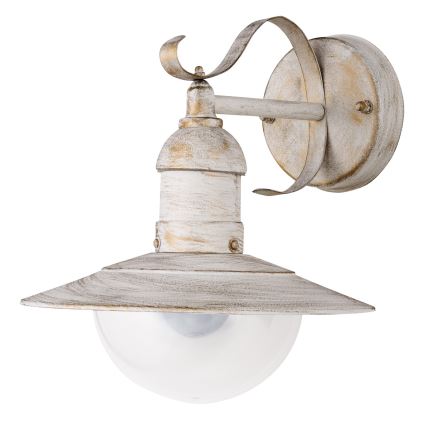 Brilagi - Aplique de pared exterior MOLDE 1xE27/60W/230V IP44 blanco/pátina