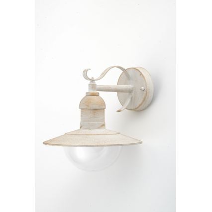 Brilagi - Aplique de pared exterior MOLDE 1xE27/60W/230V IP44 blanco/pátina