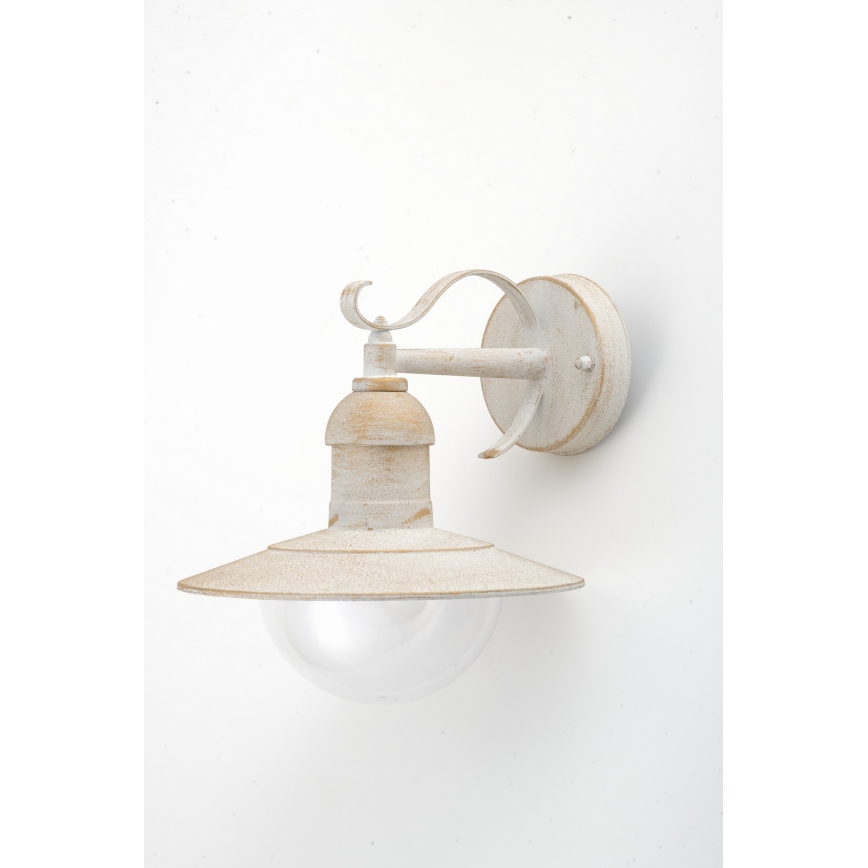 Brilagi - Aplique de pared exterior MOLDE 1xE27/60W/230V IP44 blanco/pátina