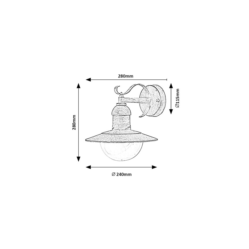 Brilagi - Aplique de pared exterior MOLDE 1xE27/60W/230V IP44 blanco/pátina