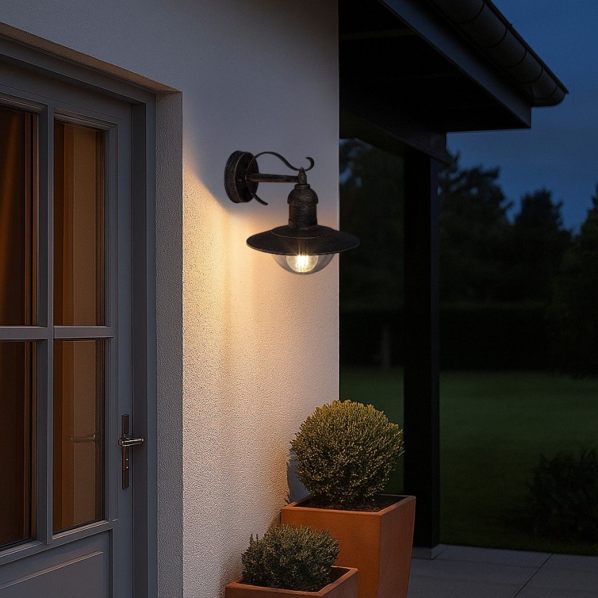 Brilagi - Aplique de pared exterior MOLDE 1xE27/60W/230V IP44 bronce/pátina