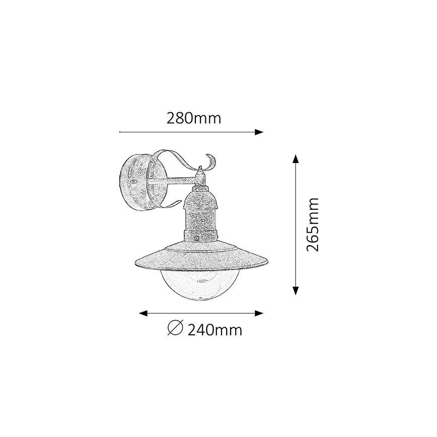 Brilagi - Aplique de pared exterior MOLDE 1xE27/60W/230V IP44 bronce/pátina