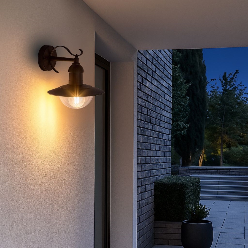 Brilagi - Aplique de pared exterior MOLDE 1xE27/60W/230V IP44 negro