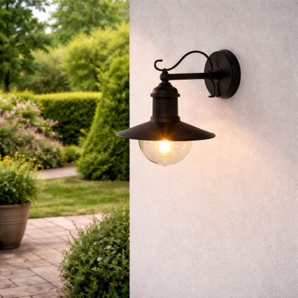Brilagi - Aplique de pared exterior MOLDE 1xE27/60W/230V IP44 negro