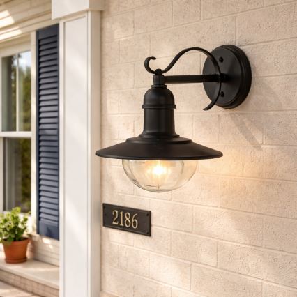 Brilagi - Aplique de pared exterior MOLDE 1xE27/60W/230V IP44 negro