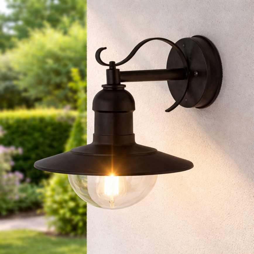 Brilagi - Aplique de pared exterior MOLDE 1xE27/60W/230V IP44 negro