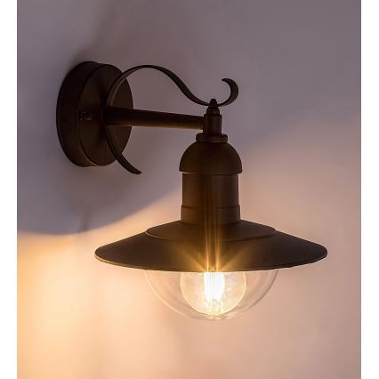 Brilagi - Aplique de pared exterior MOLDE 1xE27/60W/230V IP44 negro