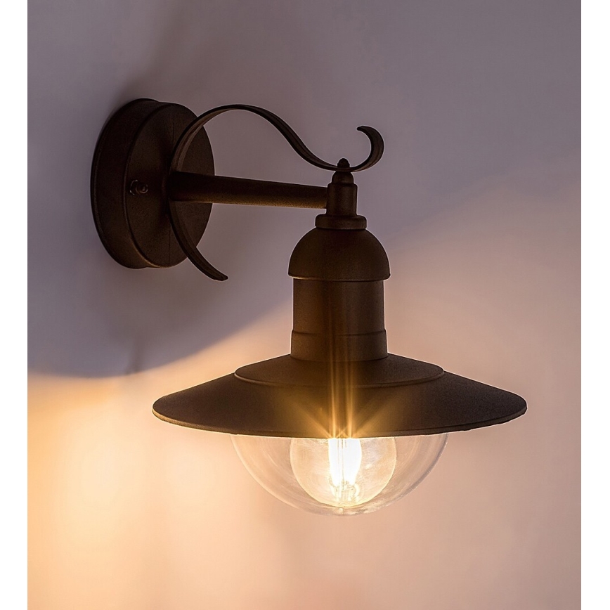 Brilagi - Aplique de pared exterior MOLDE 1xE27/60W/230V IP44 negro