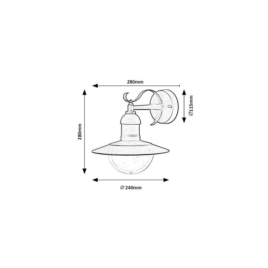 Brilagi - Aplique de pared exterior MOLDE 1xE27/60W/230V IP44 negro