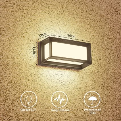 Brilagi - Aplique de pared exterior PARKER 1xE27/60W/230V antracita IP44