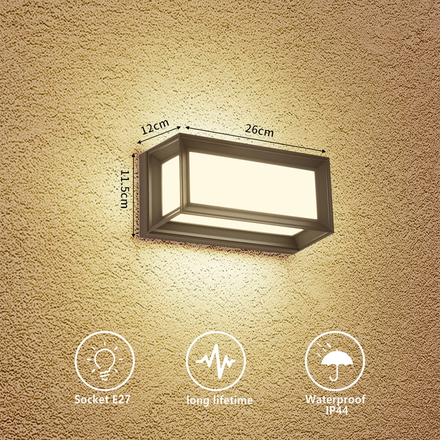 Brilagi - Aplique de pared exterior PARKER 1xE27/60W/230V antracita IP44