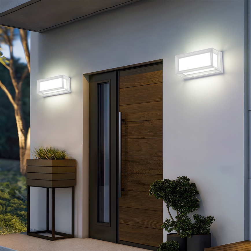 Brilagi - Aplique de pared exterior PARKER 1xE27/60W/230V blanco IP44