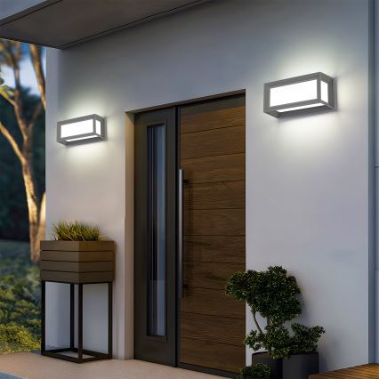 Brilagi - Aplique de pared exterior PARKER 1xE27/60W/230V gris IP44