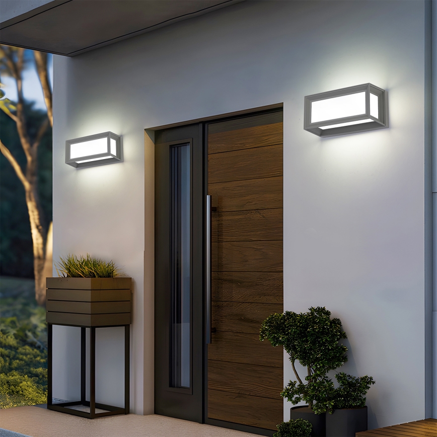 Brilagi - Aplique de pared exterior PARKER 1xE27/60W/230V gris IP44