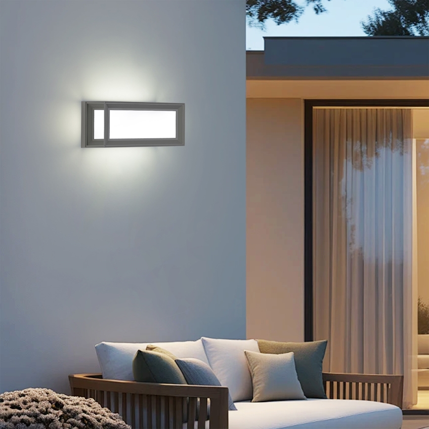 Brilagi - Aplique de pared exterior PARKER 1xE27/60W/230V gris IP44