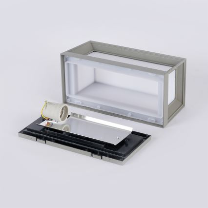 Brilagi - Aplique de pared exterior PARKER 1xE27/60W/230V gris IP44