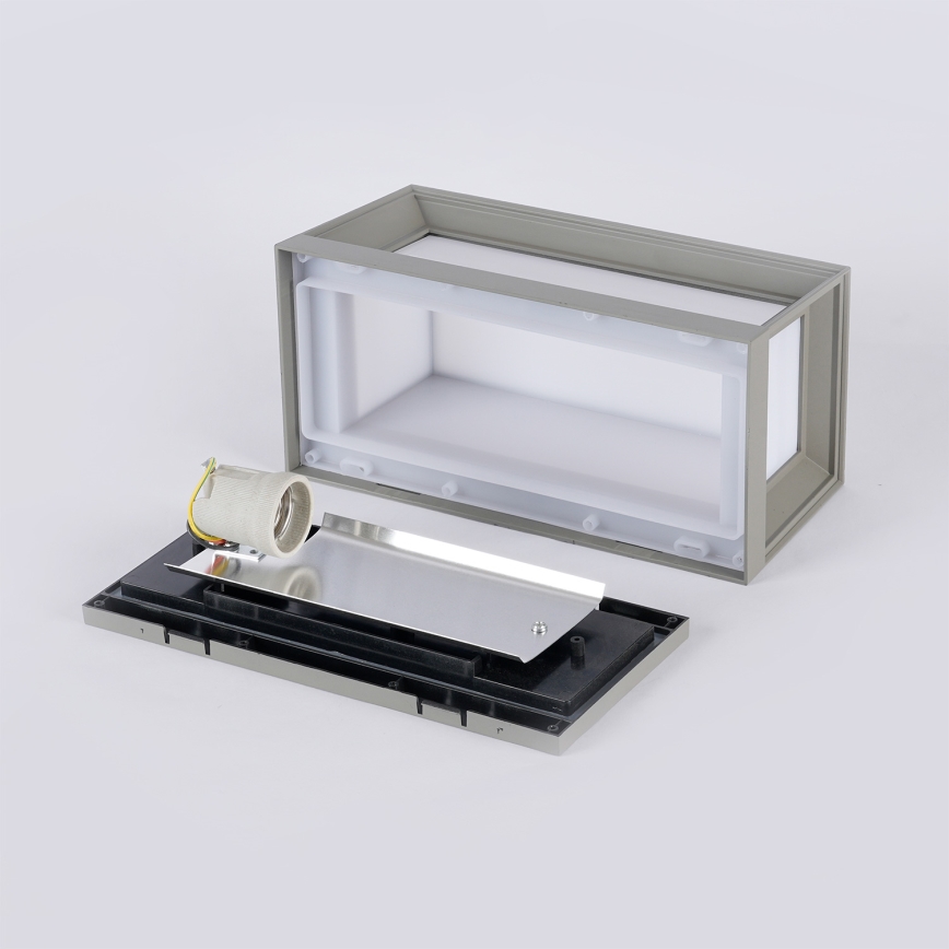 Brilagi - Aplique de pared exterior PARKER 1xE27/60W/230V gris IP44