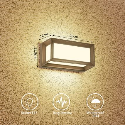 Brilagi - Aplique de pared exterior PARKER 1xE27/60W/230V marrón IP44