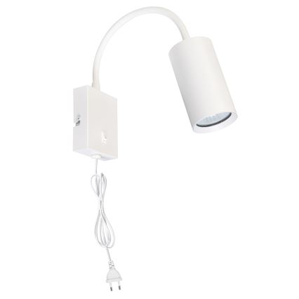 BRILAGI - Lámpara de pared flexible con interruptor SELE 1xGU10/30W/230V blanca
