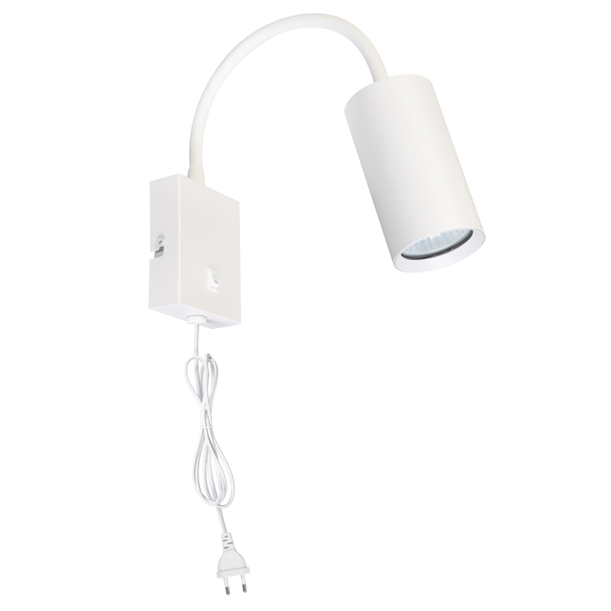 BRILAGI - Lámpara de pared flexible con interruptor SELE 1xGU10/30W/230V blanca