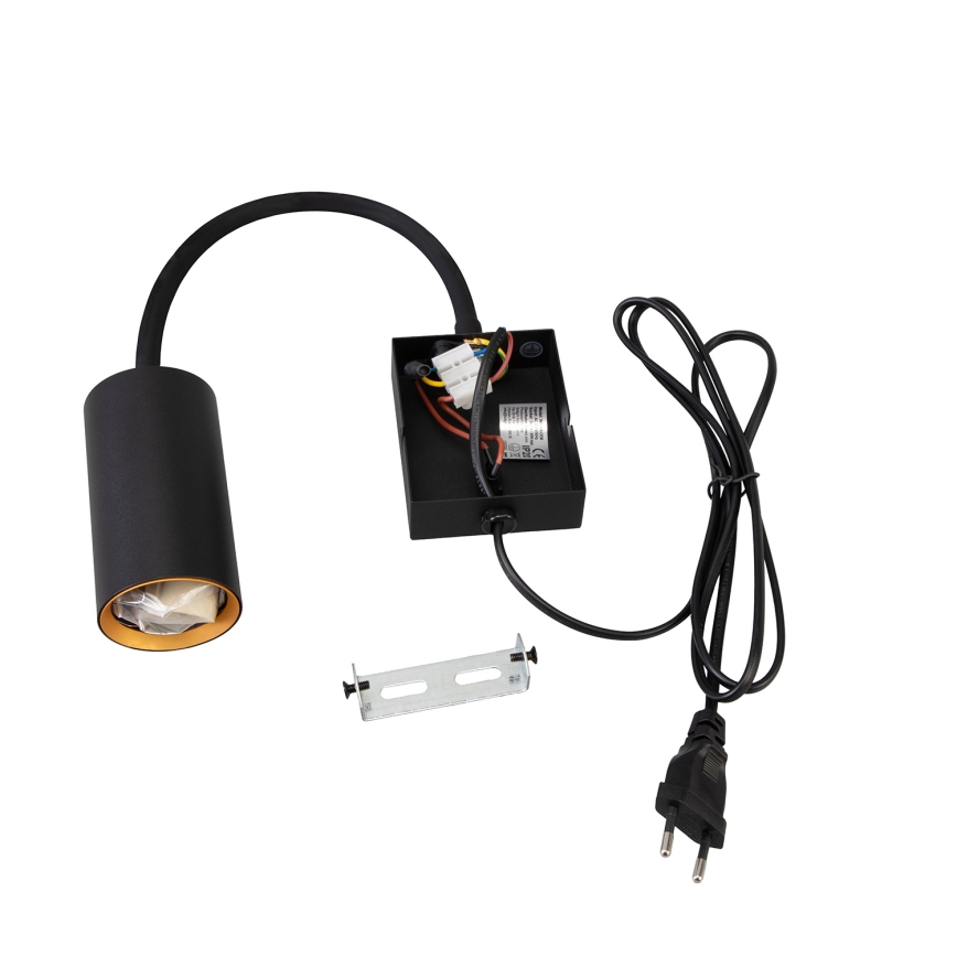 BRILAGI - Aplique de pared flexible con interruptor SELE 1xGU10/30W/230V negro/dorado