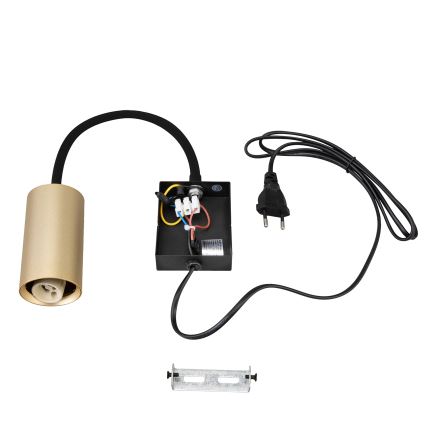 BRILAGI - Lámpara de pared flexible con interruptor SELE 1xGU10/30W/230V negra/dorada