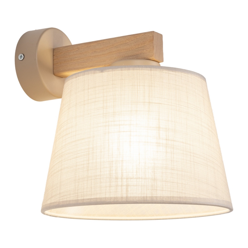 Brilagi - Aplique de pared LATTE SABIA 1xE27/15W/230V pino/beige