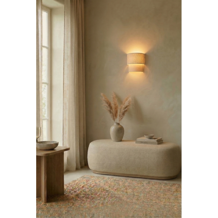 Brilagi - Aplique de pared LED BOHO ECO 1xE27/10W/230V color crema
